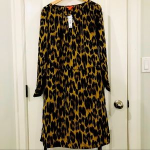 Joe Fresh Cheetah Print Long Sleeve Dress